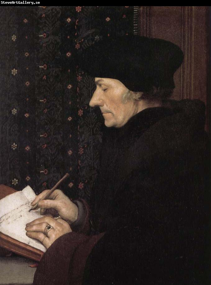 Hans Holbein Writing in the Erasmus